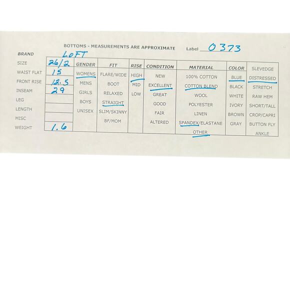 Loft Women's Blue Distressed High Rise Cotton The 90s Straight Jeans Size 26/2 - Picture 12 of 12